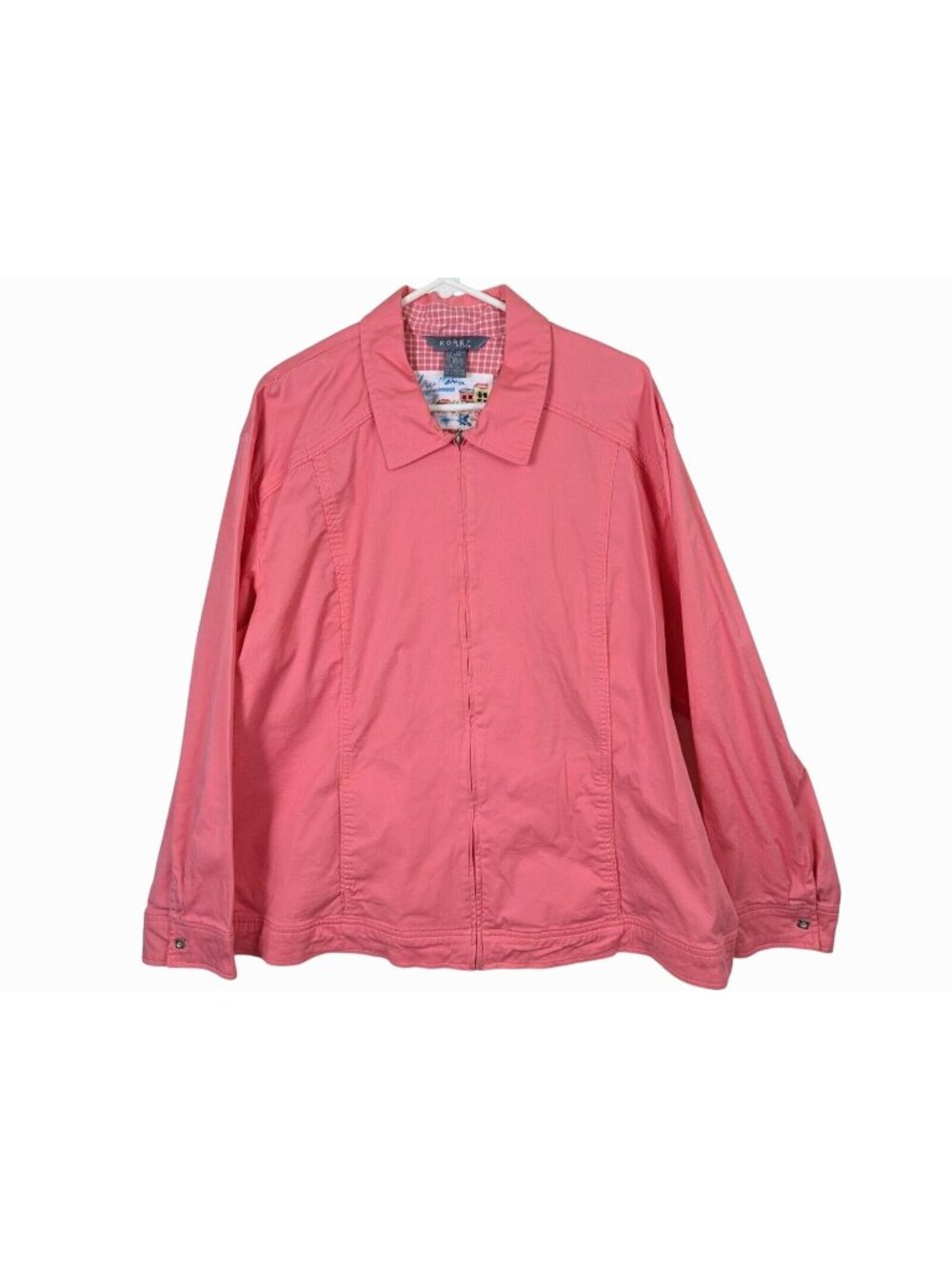 Koret Women Plus size 26W Peach Zip Jacket Cotton Beachy Travel Pockets Light